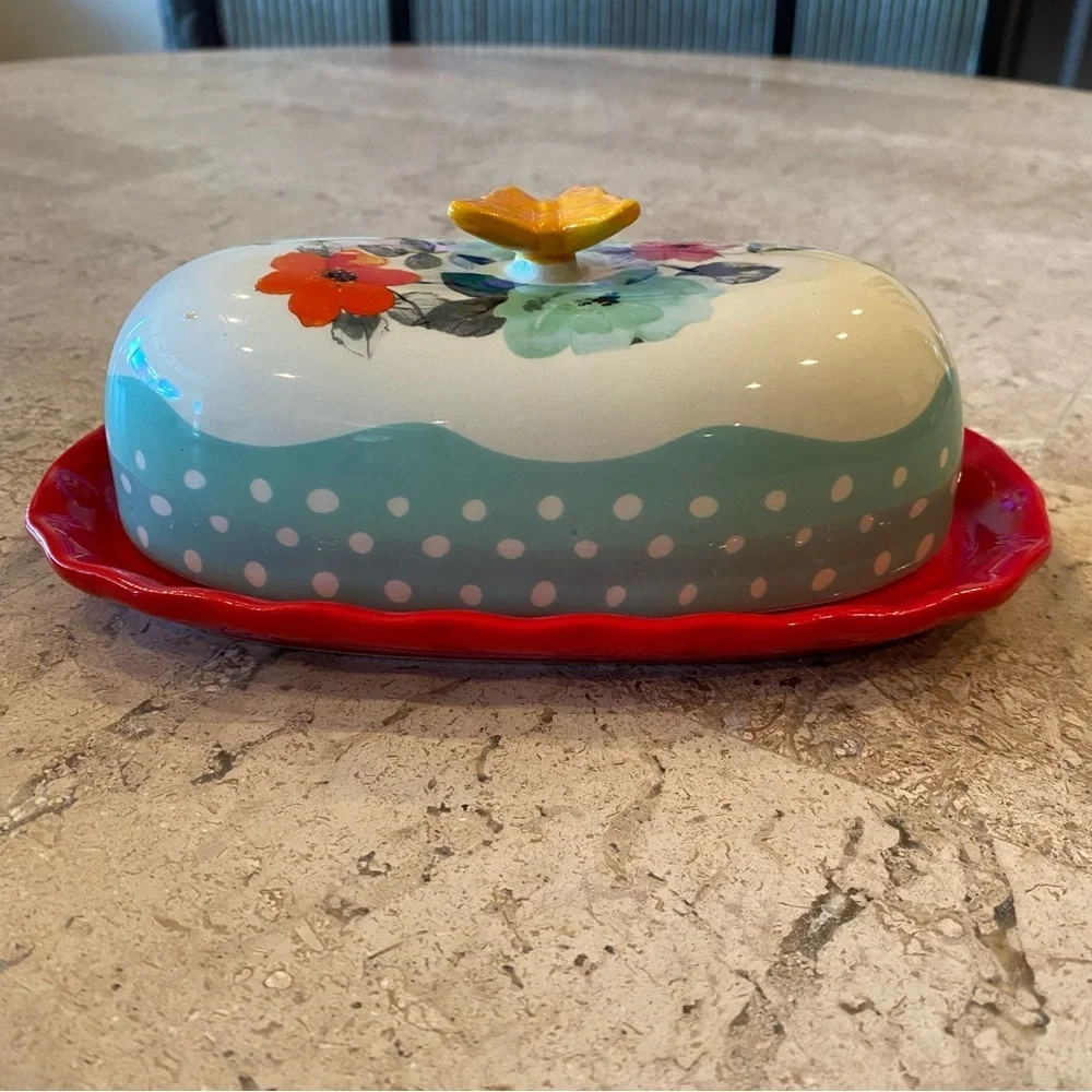 The Pioneer Woman Butter Dish Flea Market Floral 6.4